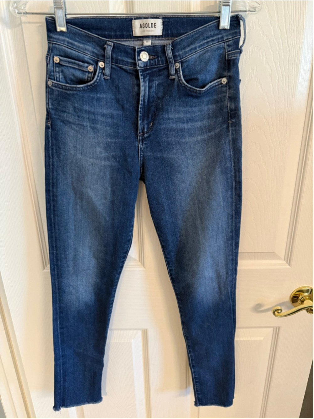 AGOLDE Sophie High Rise Crop Skinny Jeans Raw Hem size 25